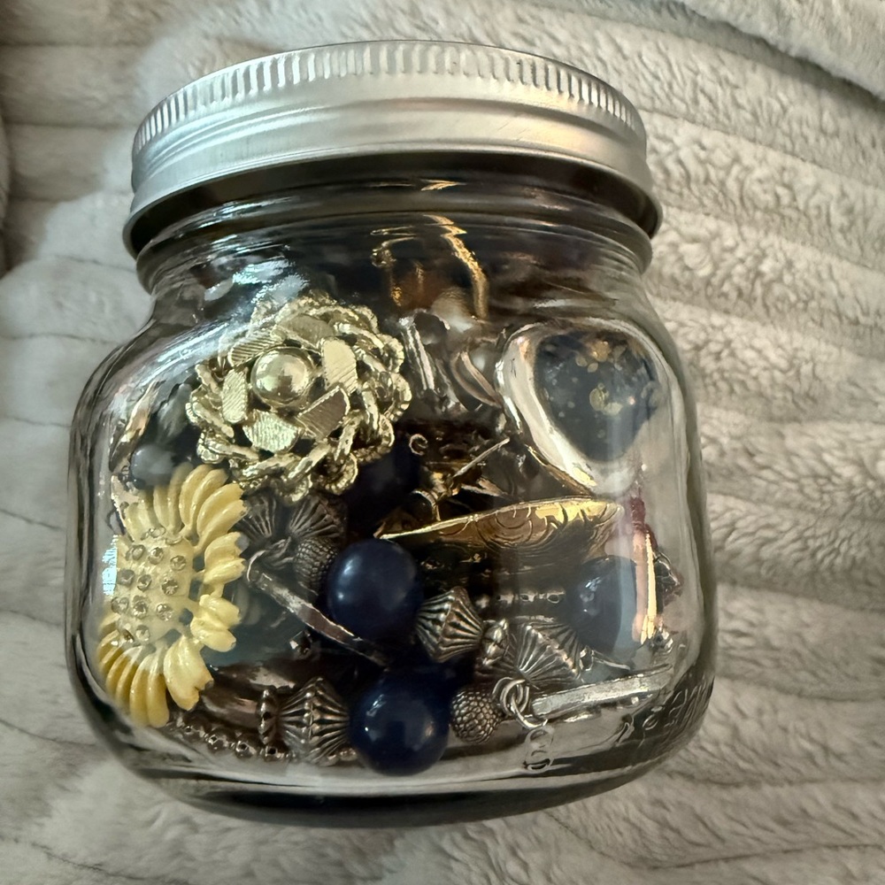 Mystery Jewelry Jar. All Clip on Screw Back Earrings. All Wearable. Over 20 Pair